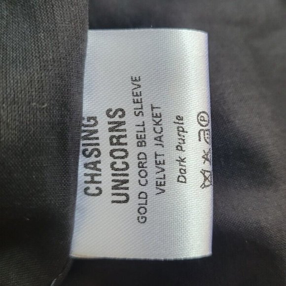 SOLD Chasing Unicorns Little Wing Embroidered Silk Velvet Jacket S Purple Spell - Picture 5 of 9